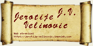 Jerotije Velinović vizit kartica